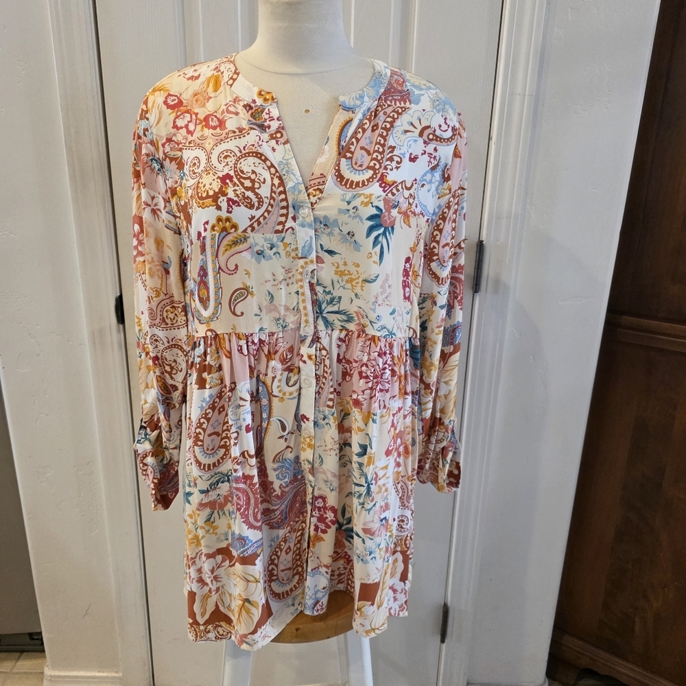 Christian Siriano Multicolor Paisley Tunic